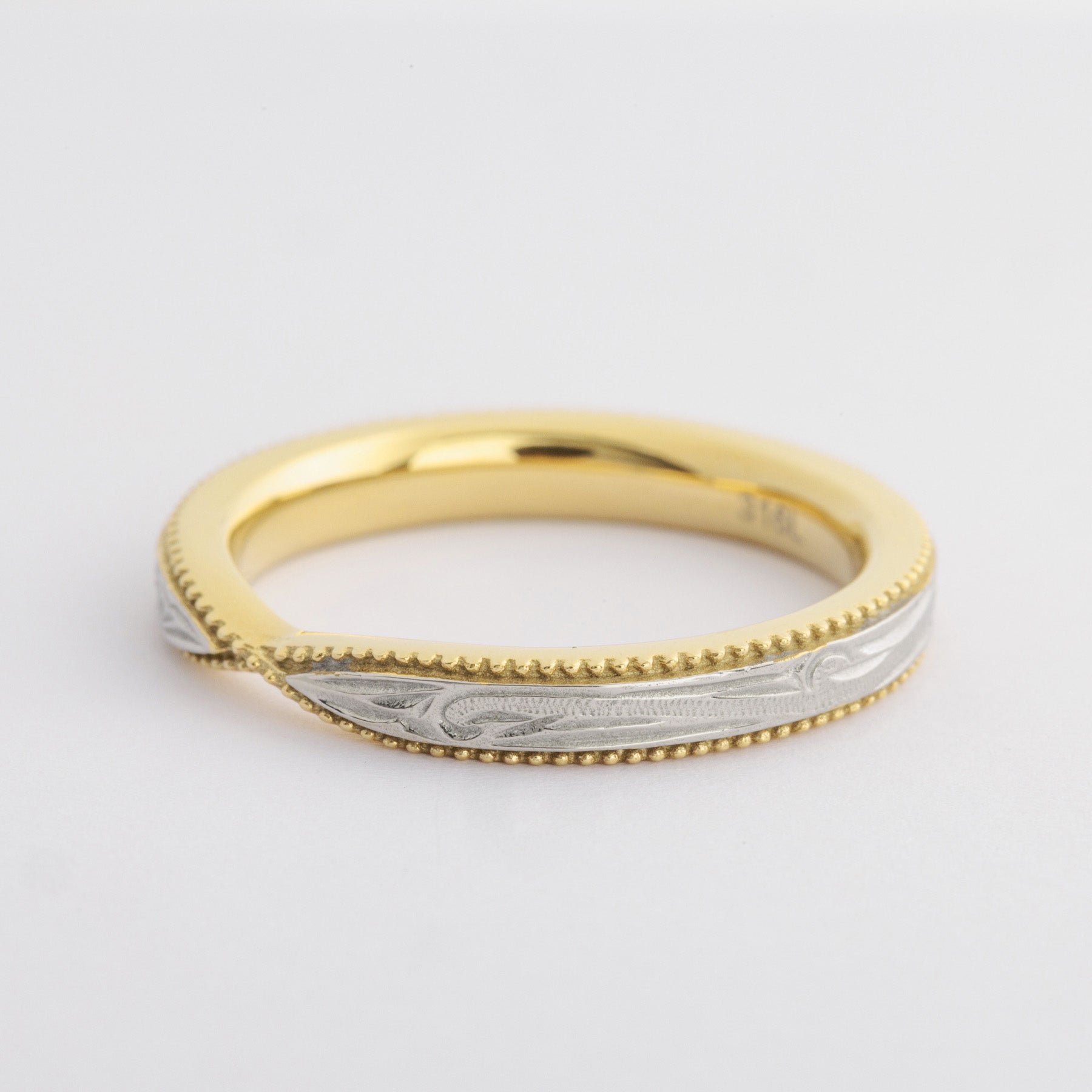 Halo. HAWAIIAN JEWELRY “Millgrain” COMBINATION RING (gold)