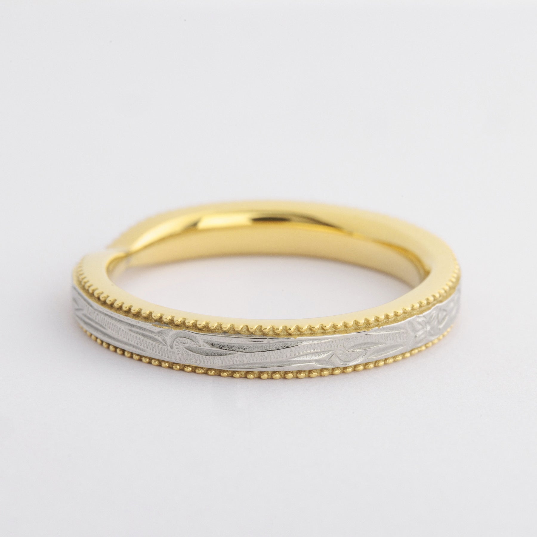 Halo. HAWAIIAN JEWELRY “Millgrain” COMBINATION RING (gold)