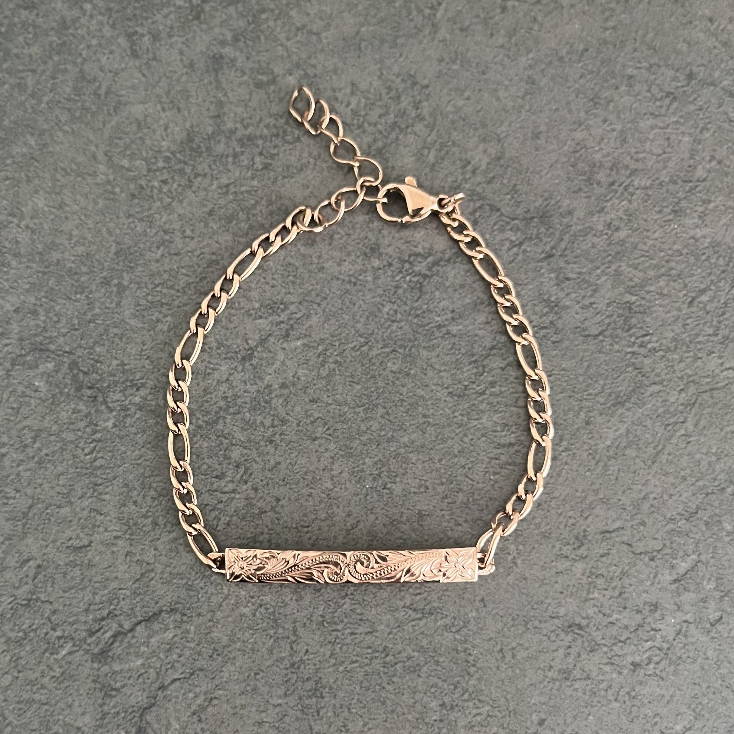 Halo.  HAWAIIAN JEWELRY "Plate" BRACELET (Rose Gold)