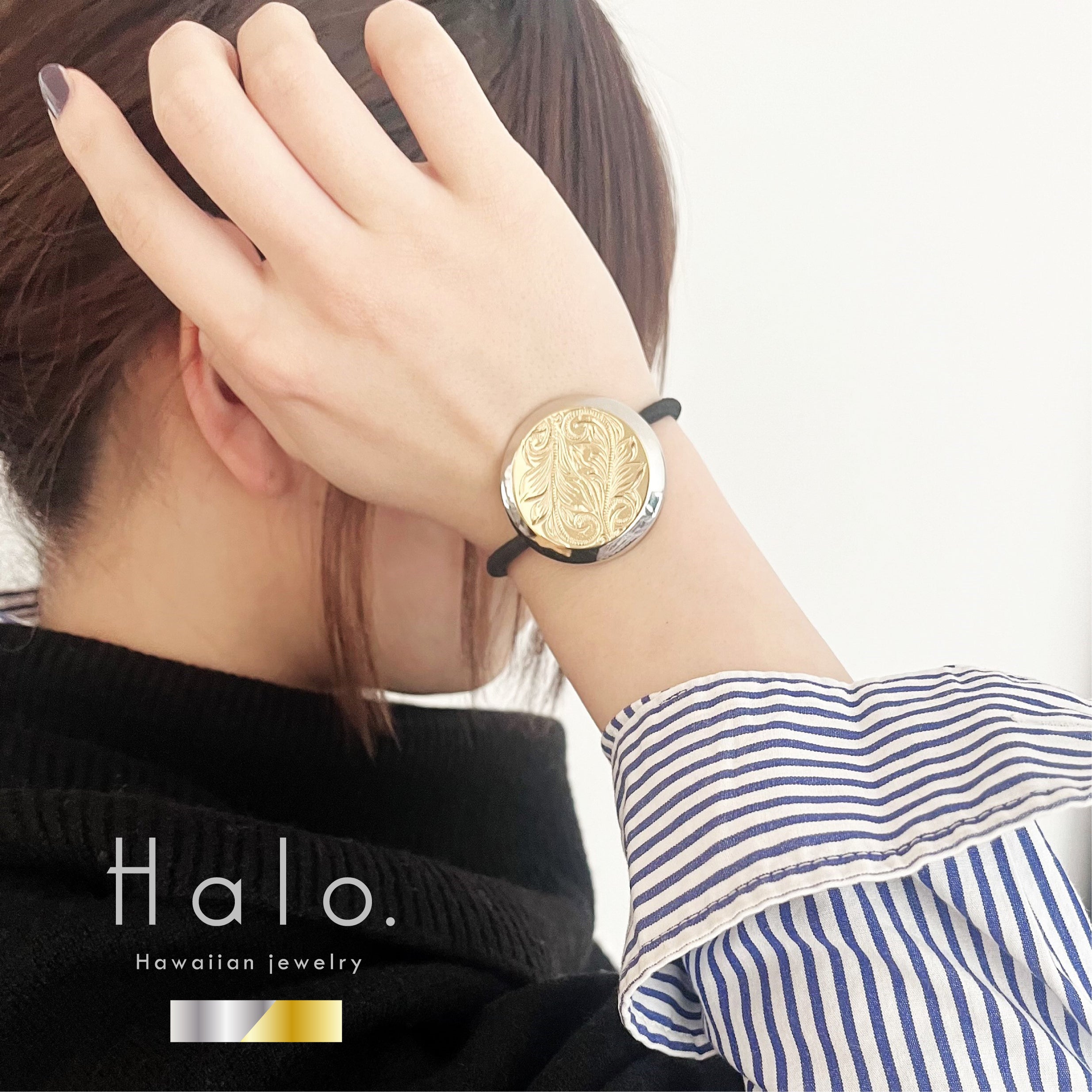 Halo.  HAWAIIAN JEWELRY "2way"HAIR ELASTIC × BRACELET