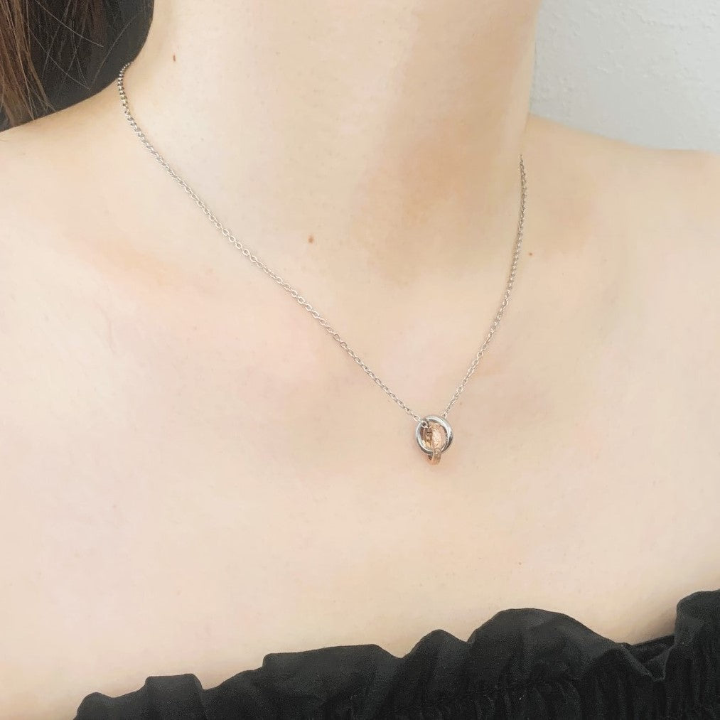 Halo. HAWAIIAN JEWELRY “Double Ring” PENDANT(Siver × Rose Gold)