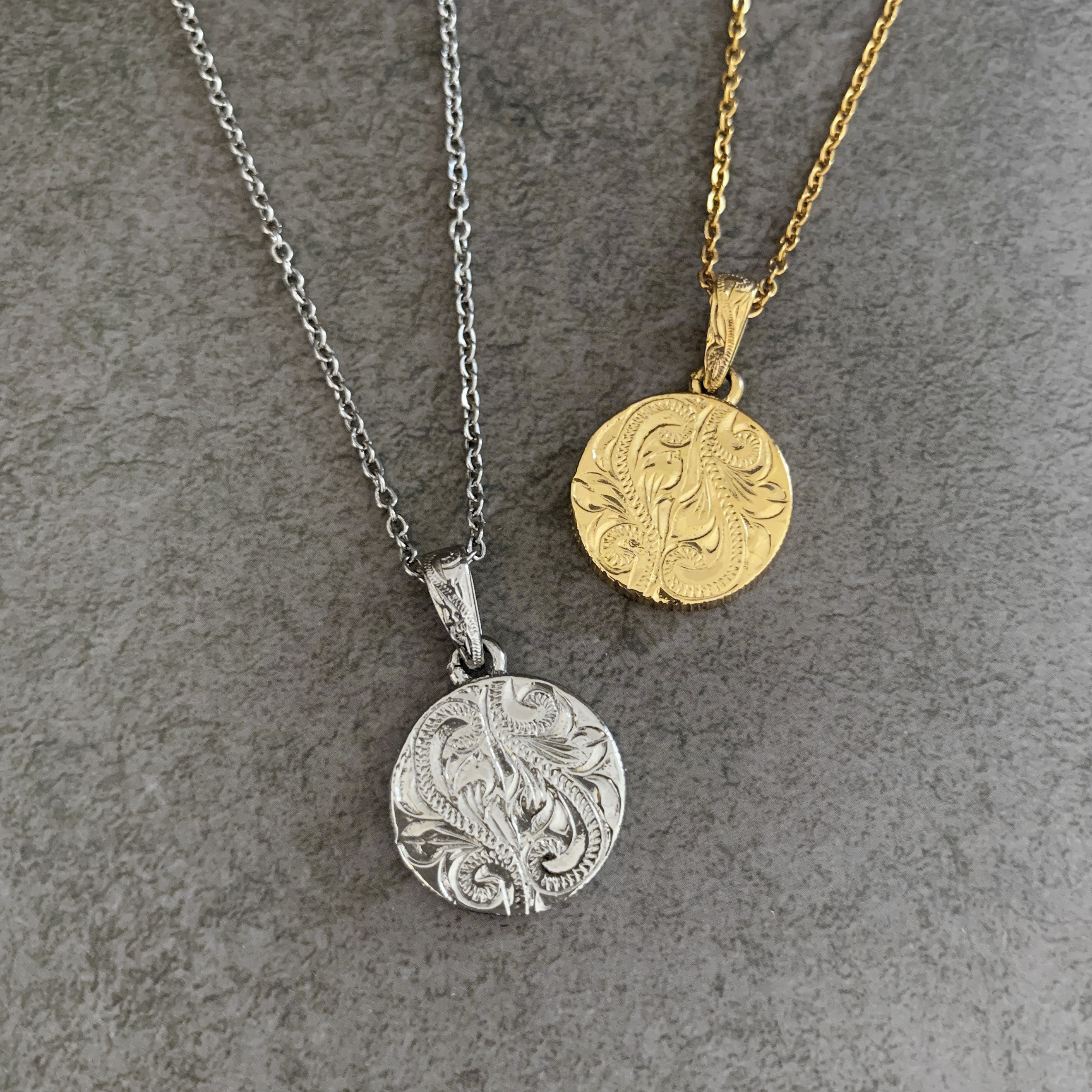 Halo. HAWAIIAN JEWELRY "Reversible Coin" PENDANT(Gold)