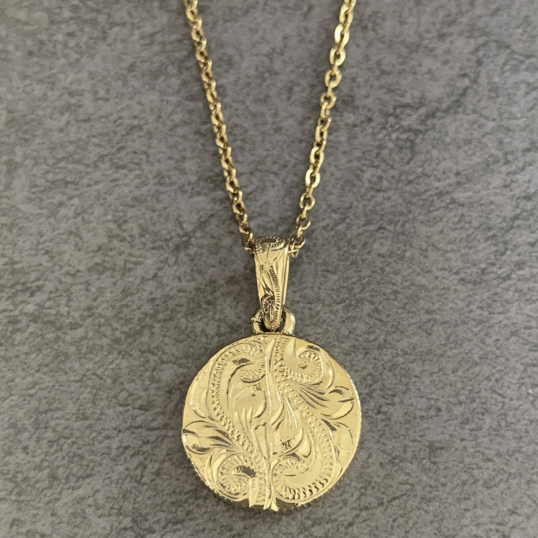 Halo. HAWAIIAN JEWELRY "Reversible Coin" PENDANT(Gold)