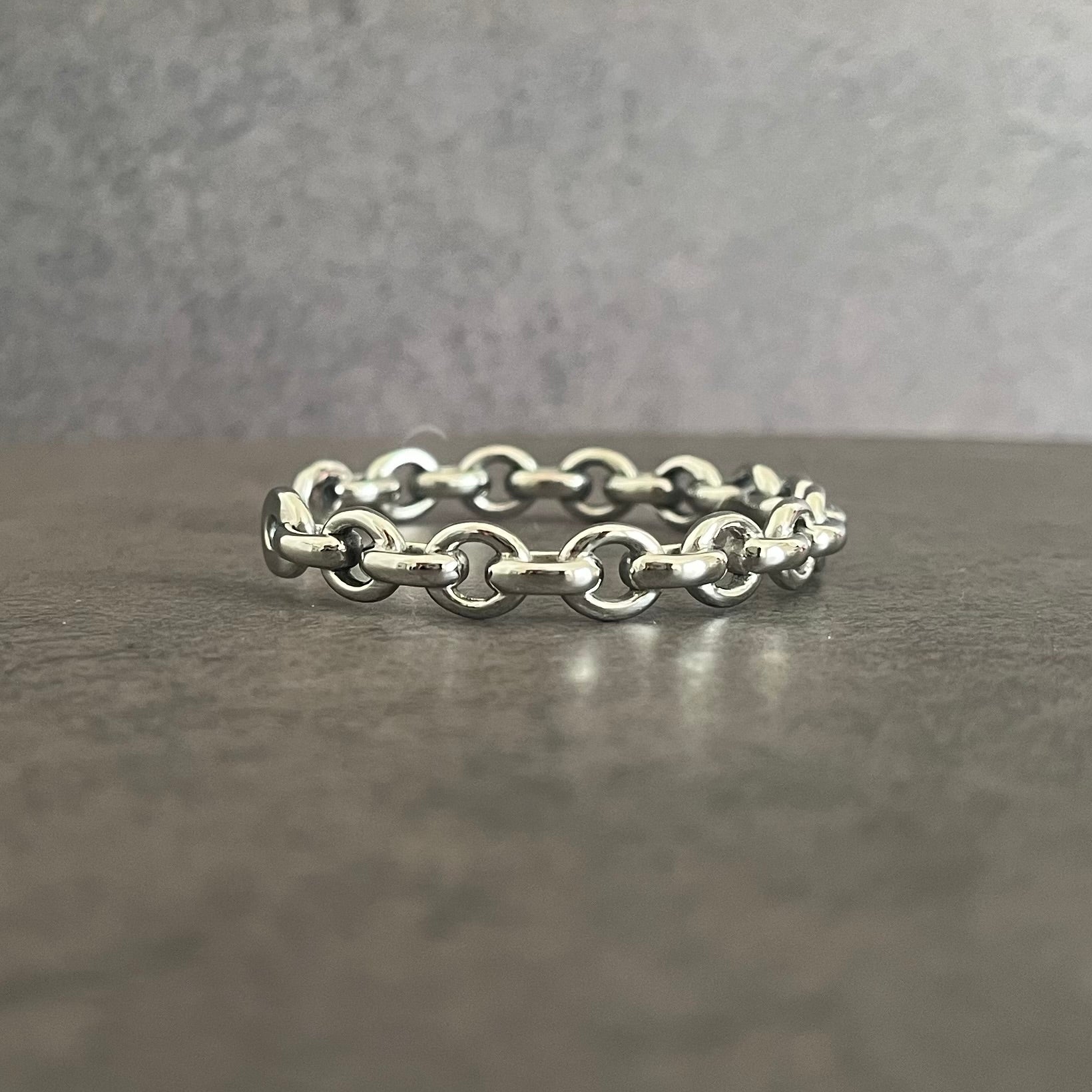 INDIGO "Fixed Chain" BANGLE (silver)