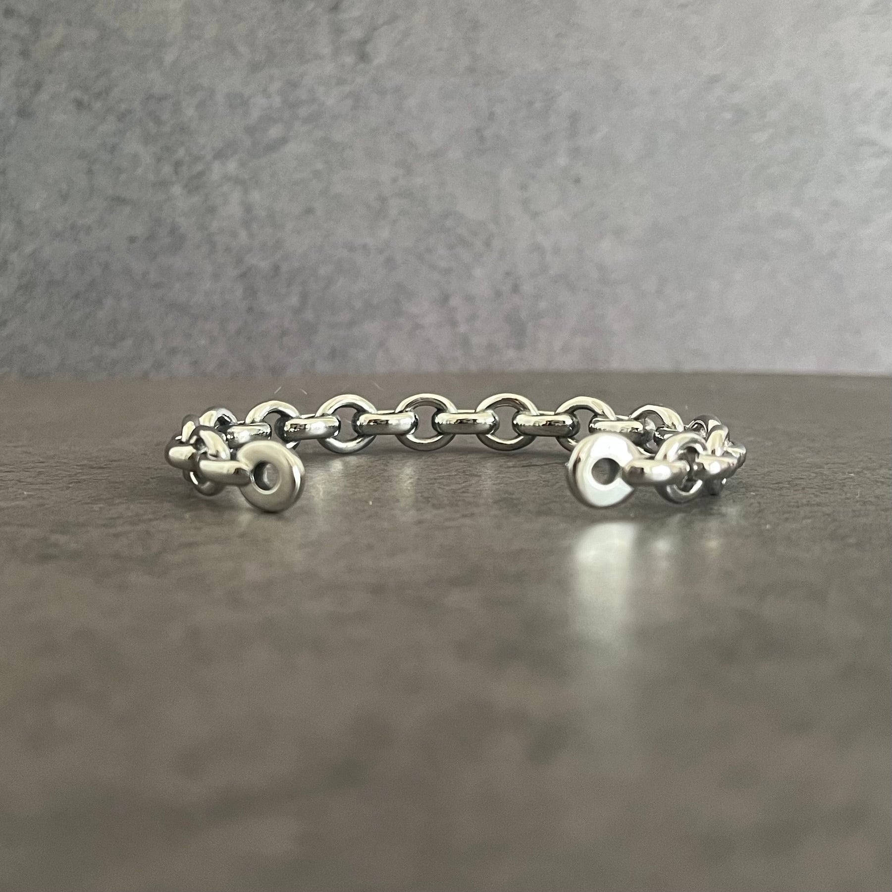 INDIGO "Fixed Chain" BANGLE (silver)