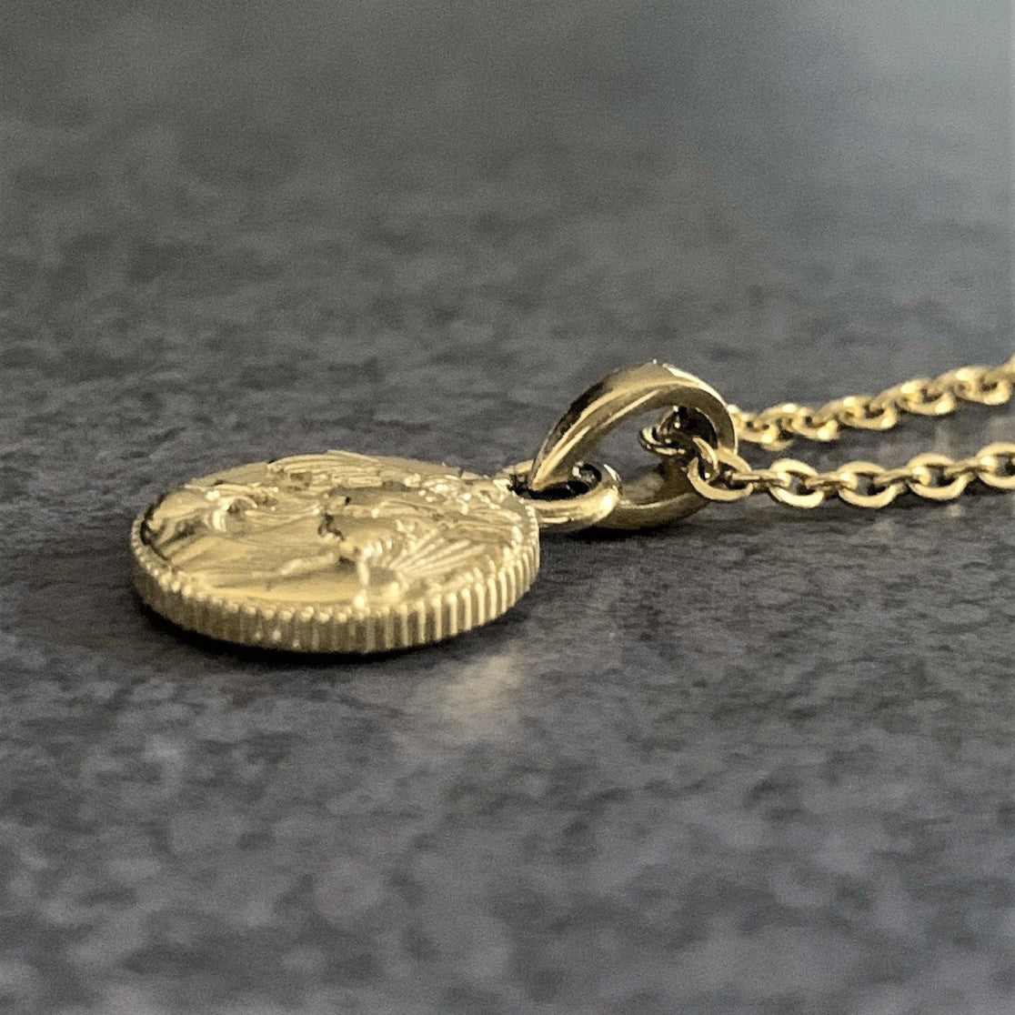 Halo. HAWAIIAN JEWELRY "Old Coin" REVERSIBLE PENDANT