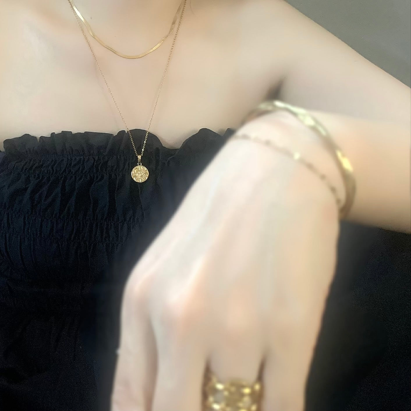 Halo. HAWAIIAN JEWELRY “Chain” RING (gold)