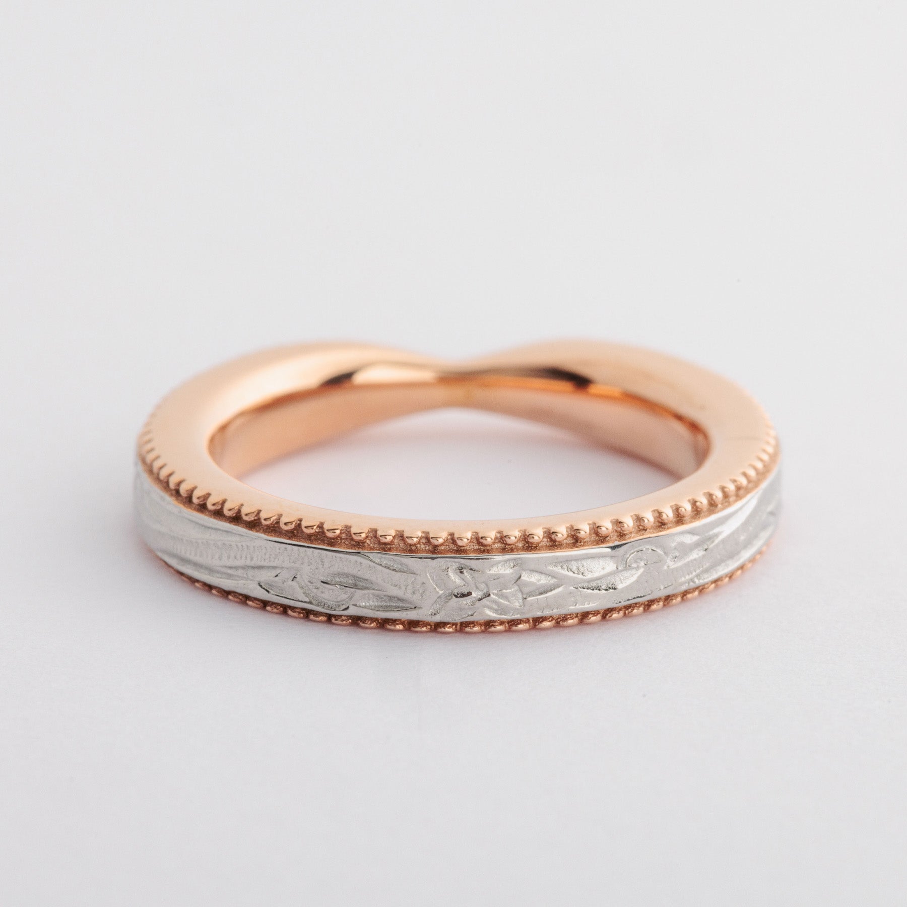 Halo. HAWAIIAN JEWELRY “Millgrain” COMBINATION RING (rose)