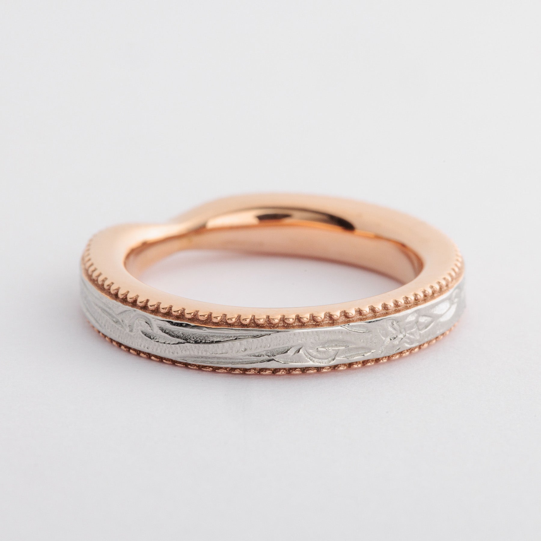 Halo. HAWAIIAN JEWELRY “Millgrain” COMBINATION RING (rose)