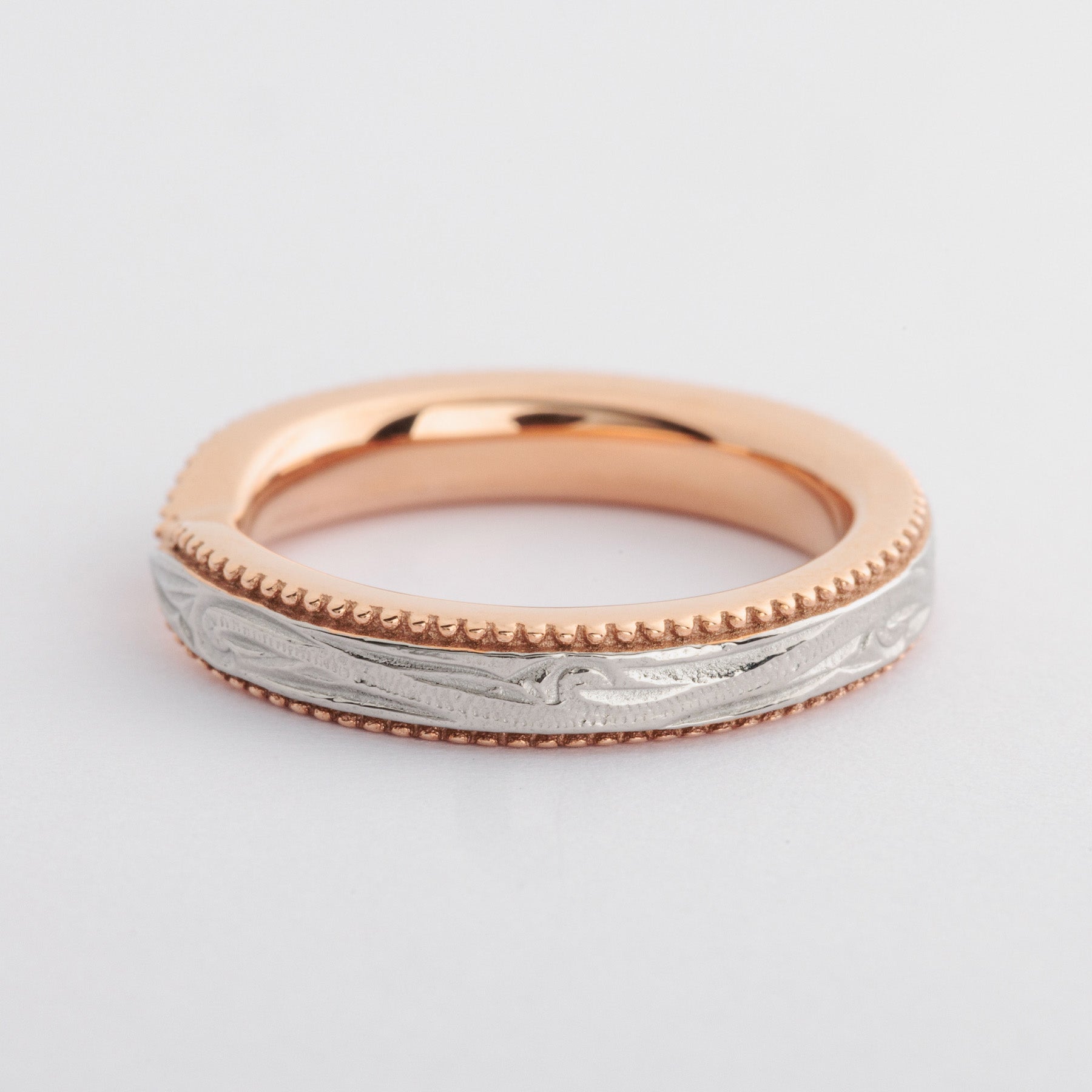 Halo. HAWAIIAN JEWELRY “Millgrain” COMBINATION RING (rose)