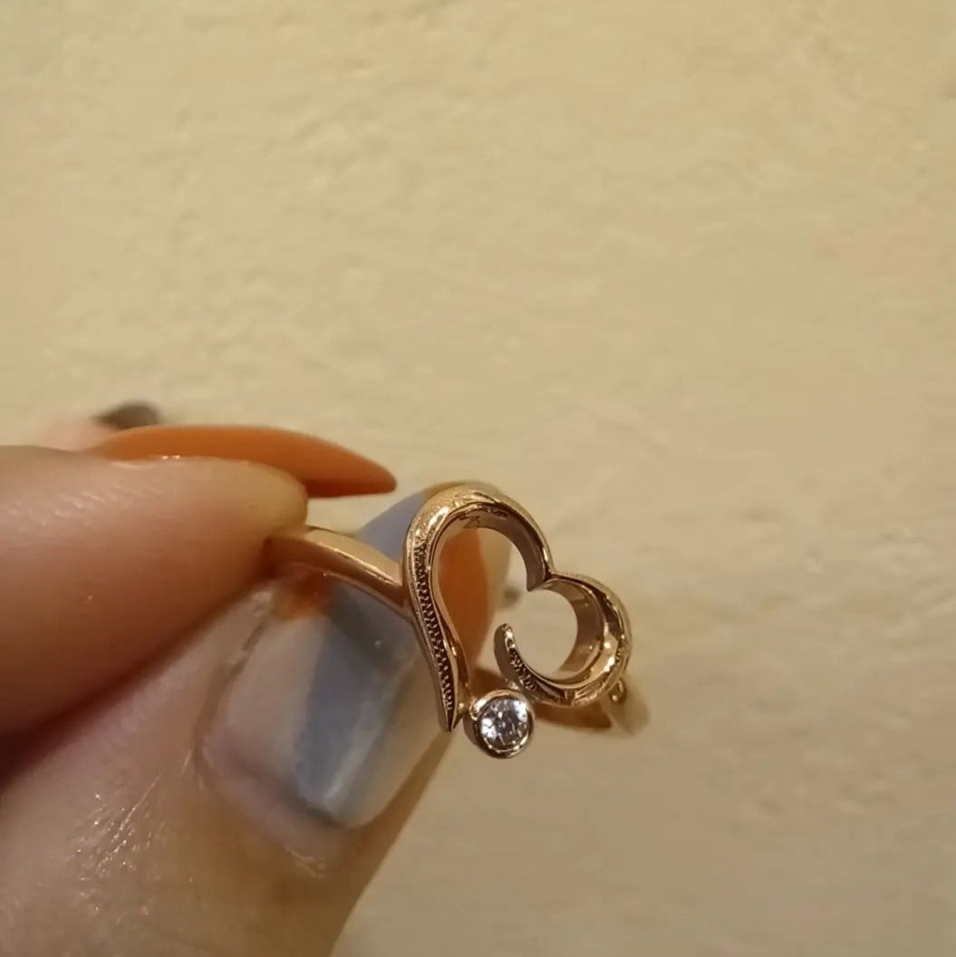 Halo. HAWAIIAN JEWELRY “Open Heart“ RING